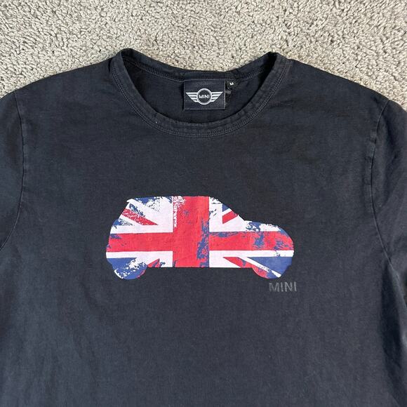 Mini Cooper Shirt Mens Medium Black Blue Union Jack Logo Short Sleeve READ - Picture 3 of 13